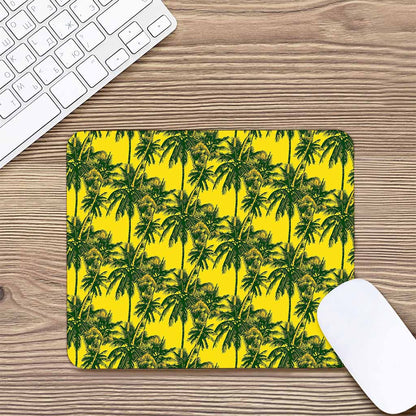 Yellow Palm Tree Pattern Print Mouse Pad