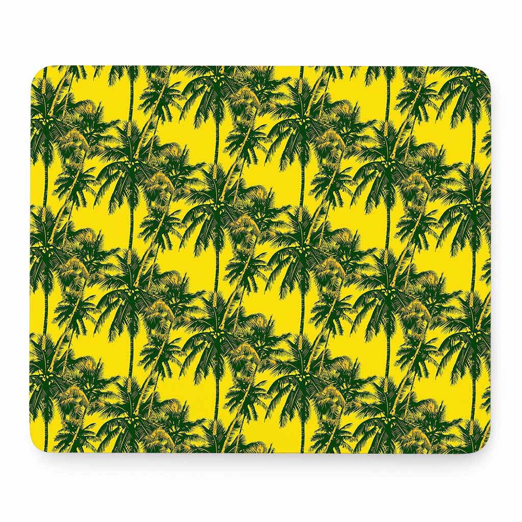 Yellow Palm Tree Pattern Print Mouse Pad