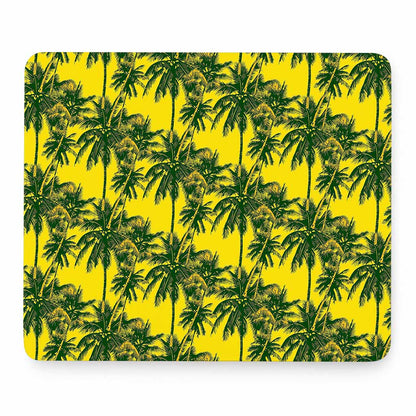 Yellow Palm Tree Pattern Print Mouse Pad