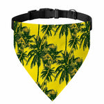 Yellow Palm Tree Pattern Print Over The Collar Dog Bandana