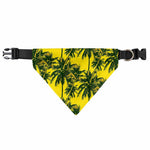 Yellow Palm Tree Pattern Print Over The Collar Dog Bandana