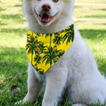 Yellow Palm Tree Pattern Print Over The Collar Dog Bandana