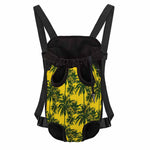 Yellow Palm Tree Pattern Print Pet Carrier Backpack