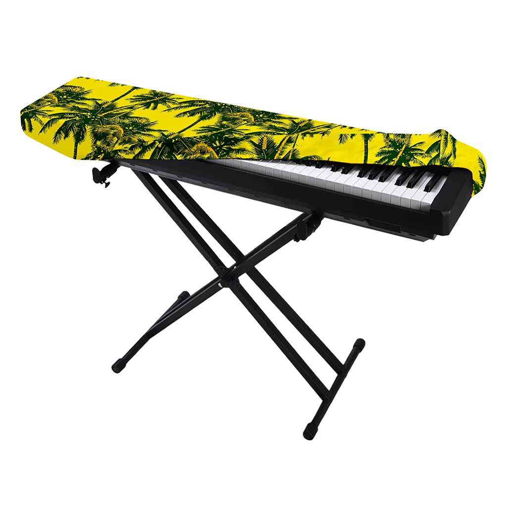 Yellow Palm Tree Pattern Print Piano Keyboard Cover