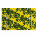 Yellow Palm Tree Pattern Print Placemat