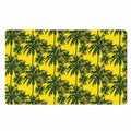Yellow Palm Tree Pattern Print Polyester Doormat