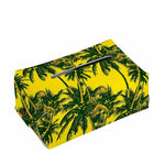 Yellow Palm Tree Pattern Print Rectangle Tissue Box Cover