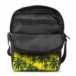 Yellow Palm Tree Pattern Print Rectangular Crossbody Bag