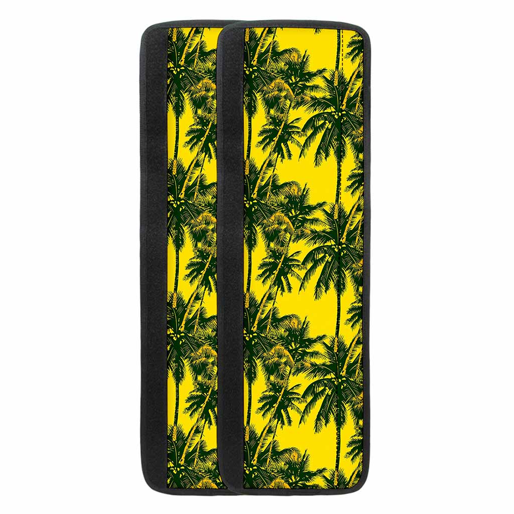 Yellow Palm Tree Pattern Print Refrigerator Handle Covers