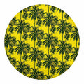 Yellow Palm Tree Pattern Print Round Blanket