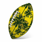 Yellow Palm Tree Pattern Print Rugby Ball