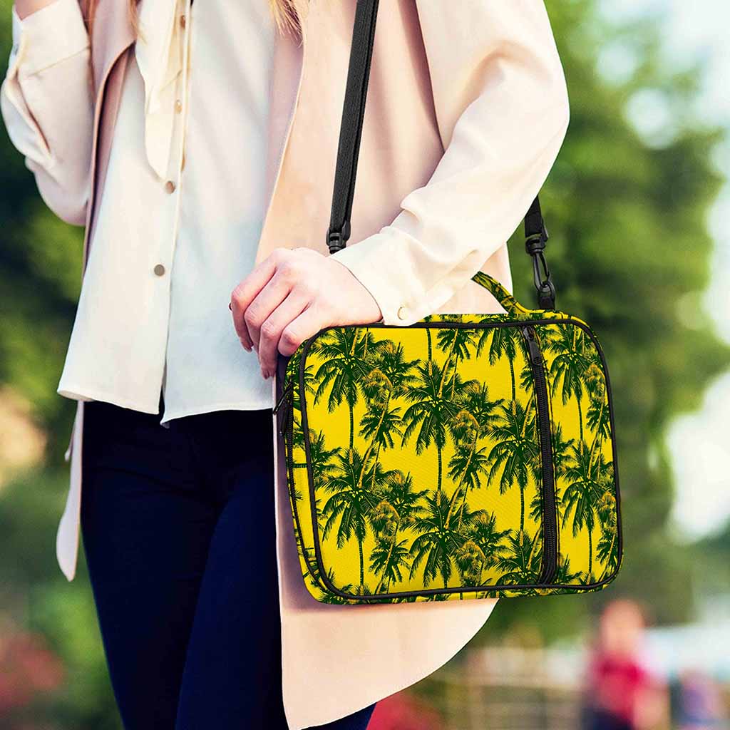 Yellow Palm Tree Pattern Print Shoulder Strap Bible Bag
