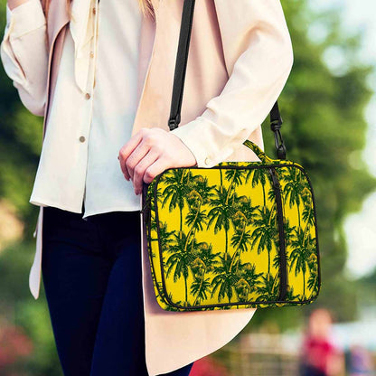 Yellow Palm Tree Pattern Print Shoulder Strap Bible Bag