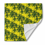 Yellow Palm Tree Pattern Print Silk Bandana