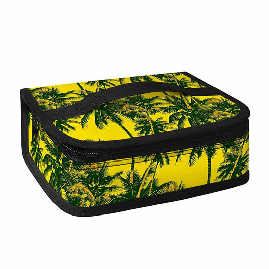 Yellow Palm Tree Pattern Print Small Lunch Bag