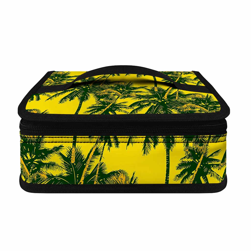 Yellow Palm Tree Pattern Print Small Lunch Bag