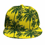 Yellow Palm Tree Pattern Print Snapback Cap