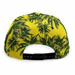 Yellow Palm Tree Pattern Print Snapback Cap