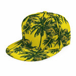 Yellow Palm Tree Pattern Print Snapback Cap