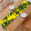 Yellow Palm Tree Pattern Print Table Runner