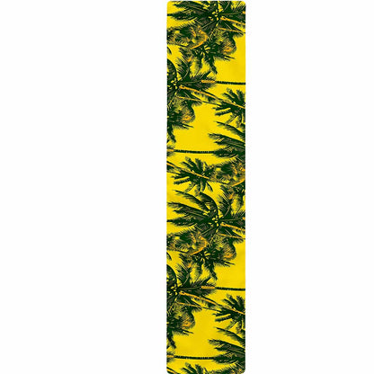 Yellow Palm Tree Pattern Print Table Runner