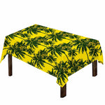 Yellow Palm Tree Pattern Print Tablecloth