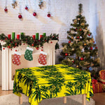 Yellow Palm Tree Pattern Print Tablecloth
