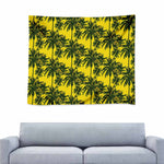 Yellow Palm Tree Pattern Print Tapestry