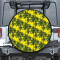 Yellow Palm Tree Pattern Print Tire Cover