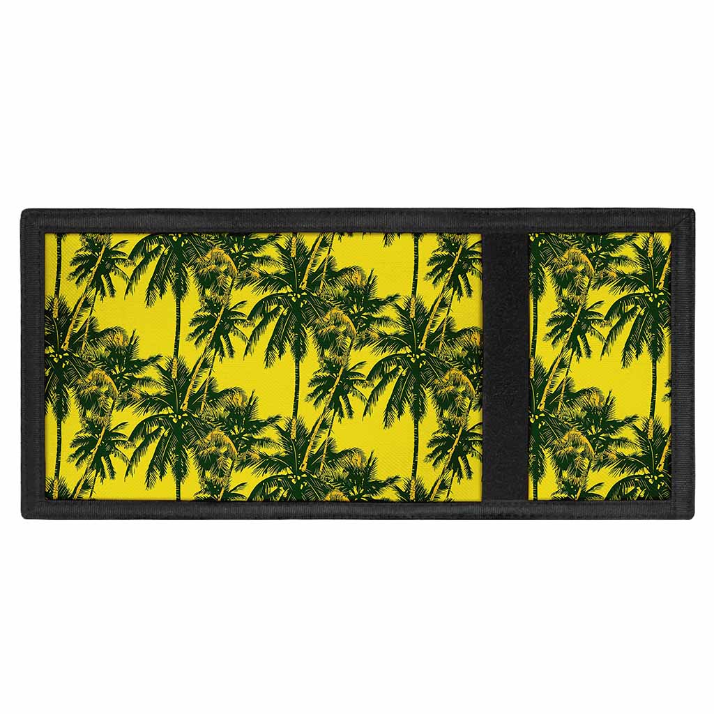 Yellow Palm Tree Pattern Print Trifold Wallet