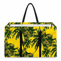 Yellow Palm Tree Pattern Print Utility Tote Bag