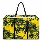 Yellow Palm Tree Pattern Print Utility Tote Bag