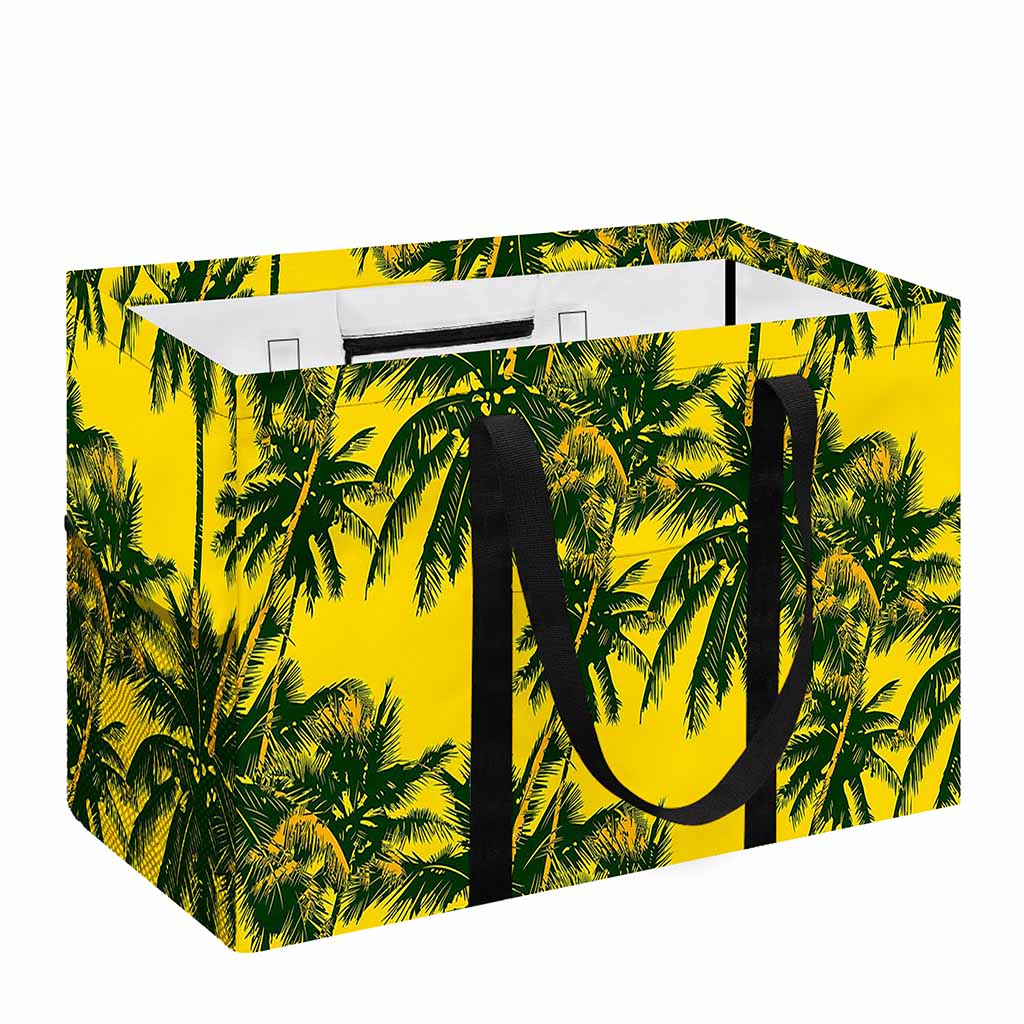 Yellow Palm Tree Pattern Print Utility Tote Bag