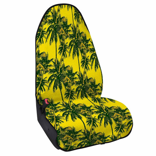 Yellow Palm Tree Pattern Print Waterproof Car Seat Cover