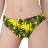 Yellow Palm Tree Pattern Print Women's Panties