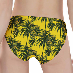 Yellow Palm Tree Pattern Print Women's Panties