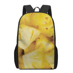 Yellow Pineapple Pieces Print 17 Inch Backpack