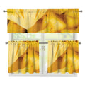Yellow Pineapple Pieces Print 3 Piece Kitchen Curtains