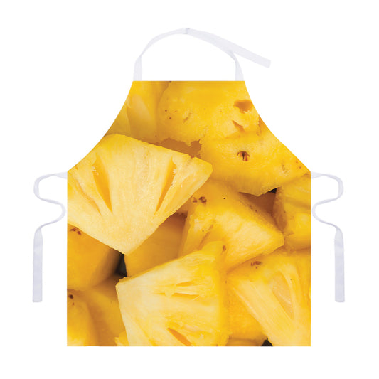 Yellow Pineapple Pieces Print Adjustable Apron
