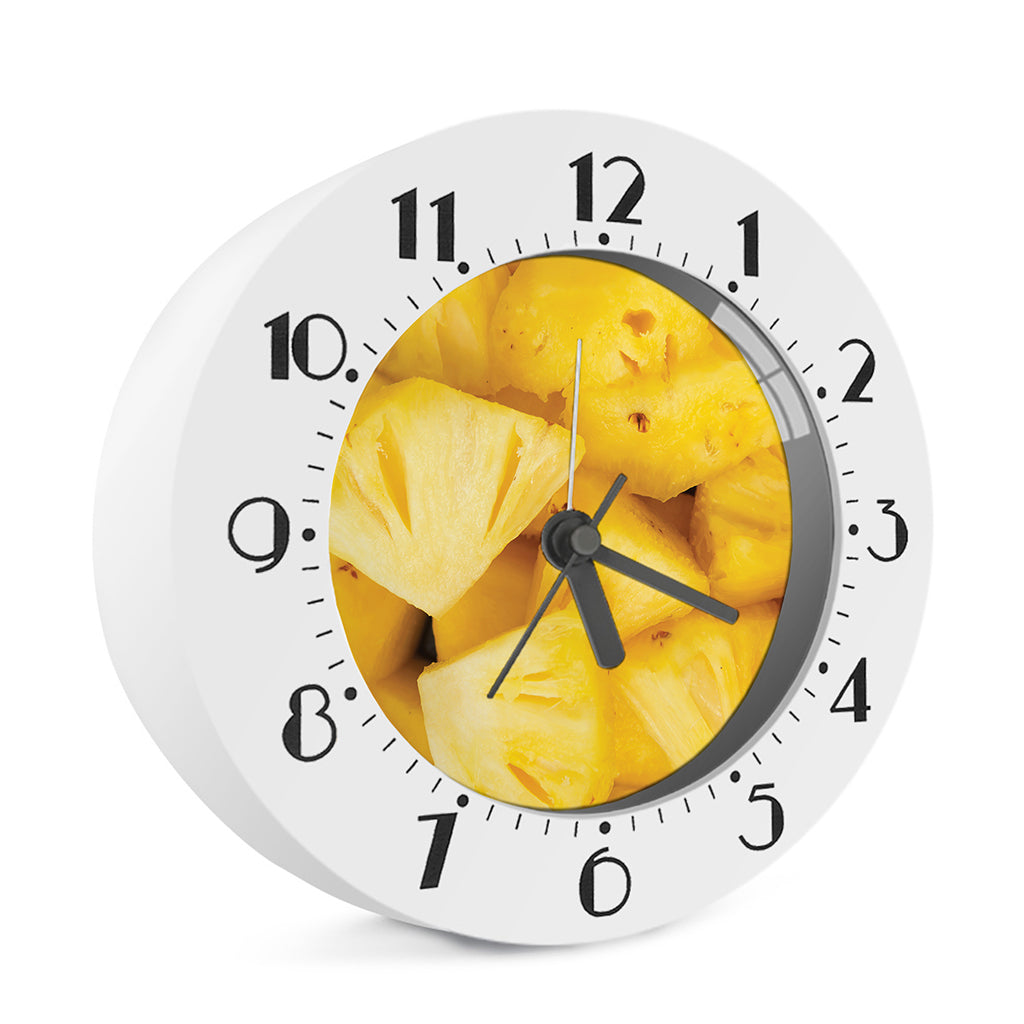 Yellow Pineapple Pieces Print Alarm Clock