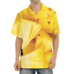 Yellow Pineapple Pieces Print Aloha Shirt