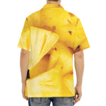 Yellow Pineapple Pieces Print Aloha Shirt