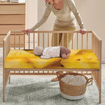 Yellow Pineapple Pieces Print Baby Crib Sheet
