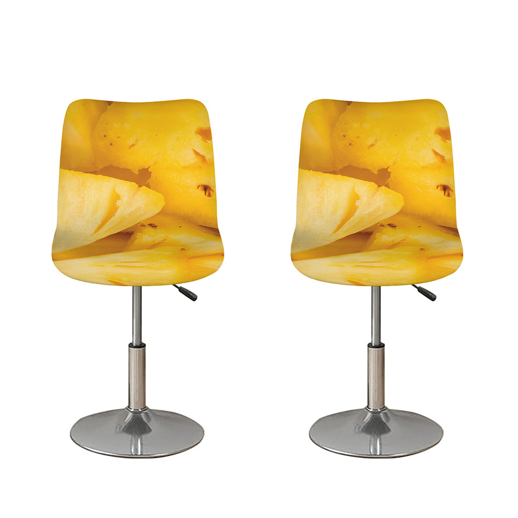 Yellow Pineapple Pieces Print Bar Stool Covers