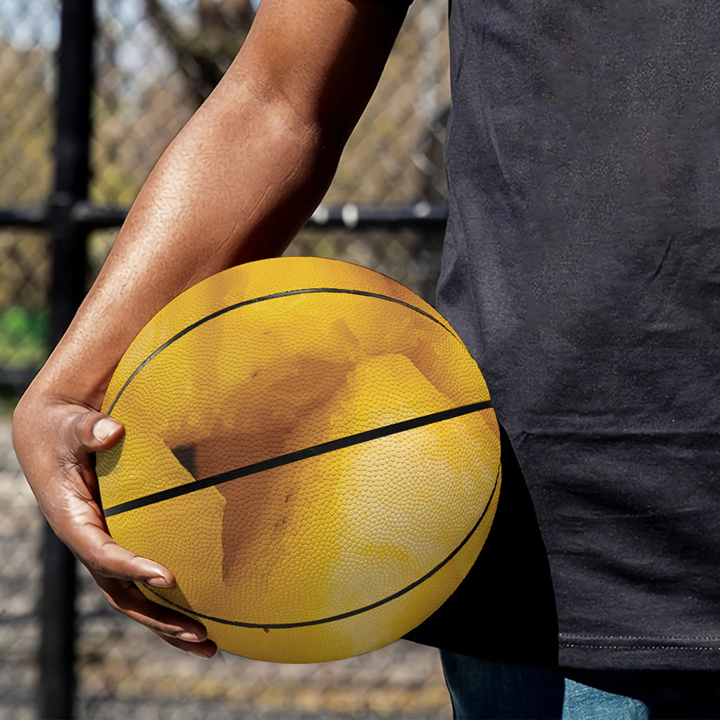 Yellow Pineapple Pieces Print Basketball