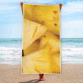 Yellow Pineapple Pieces Print Beach Towel