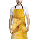 Yellow Pineapple Pieces Print Bib Apron With Pocket