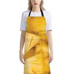 Yellow Pineapple Pieces Print Bib Apron With Pocket