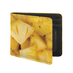 Yellow Pineapple Pieces Print Bifold Wallet