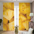Yellow Pineapple Pieces Print Dimout Pencil Pleat Curtains